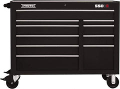 Proto - 23,779 Lb Capacity, 10 Drawer Mobile Workstation - 50" Wide x 25-1/4" Deep x 41" High, Steel, Black - Exact Industrial Supply