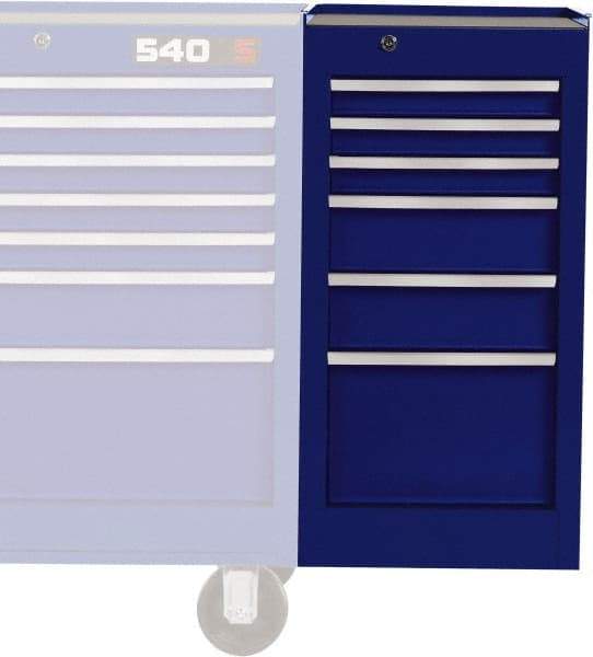 Proto - 6 Drawer Blue Side Cabinet - 15" Wide x 29" High x 18" Deep, Use with Vinyl Top, Drawer Liners - Exact Industrial Supply