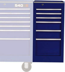 Proto - 6 Drawer Blue Side Cabinet - 15" Wide x 29" High x 18" Deep, Use with Vinyl Top, Drawer Liners - Exact Industrial Supply