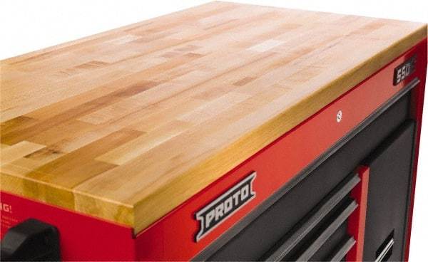 Proto - Tool Box Solid Maple with Laminated Edge Hardwood Worktop - 26-21/32" Wide x 18" Deep x 1-1/2" High, Brown, For Proto Workstations - Exact Industrial Supply
