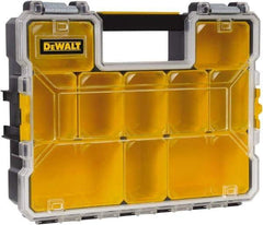 DeWALT - 10 Compartment Tool Organizer - 14" Wide x 4-1/2" Deep x 4-1/2" High, Plastic, Yellow - Exact Industrial Supply