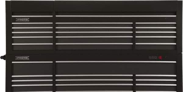 Proto - 15 Drawer Top Tool Chest - 88-1/4" Wide x 27" Deep x 27-1/4" High, Steel, Black - Exact Industrial Supply