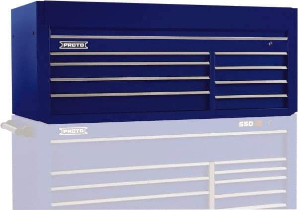 Proto - 8 Drawer Top Tool Chest - 66" Wide x 27" Deep x 27" High, Steel, Blue - Exact Industrial Supply