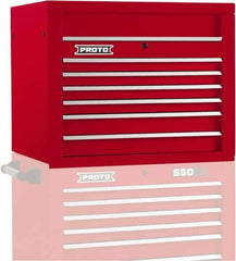 Proto - 6 Drawer Top Tool Chest - 34" Wide x 25-1/4" Deep x 27" High, Steel, Red - Exact Industrial Supply