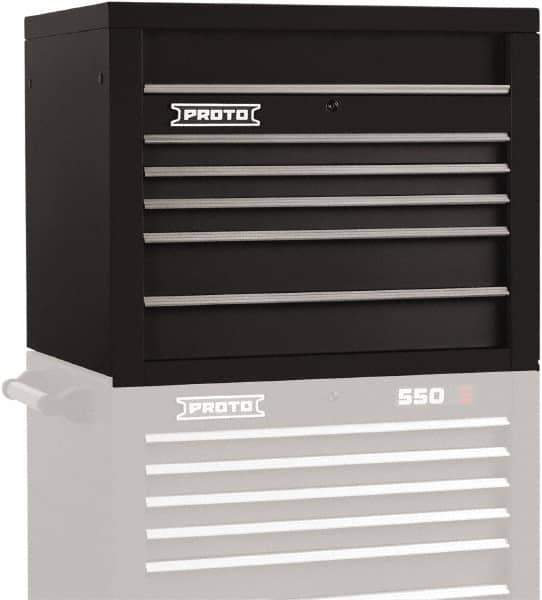 Proto - 5 Drawer Top Tool Chest - 34" Wide x 25-1/4" Deep x 27" High, Steel, Black - Exact Industrial Supply