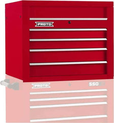 Proto - 4 Drawer Top Tool Chest - 34" Wide x 25-1/4" Deep x 27" High, Steel, Red - Exact Industrial Supply