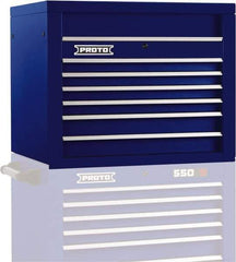 Proto - 6 Drawer Top Tool Chest - 34" Wide x 25-1/4" Deep x 27" High, Steel, Blue - Exact Industrial Supply