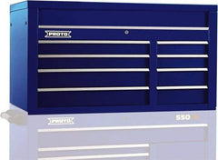 Proto - 8 Drawer Top Tool Chest - 50" Wide x 25-1/4" Deep x 27" High, Steel, Blue - Exact Industrial Supply