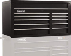 Proto - 10 Drawer Top Tool Chest - 50" Wide x 25-1/4" Deep x 27" High, Steel, Black - Exact Industrial Supply