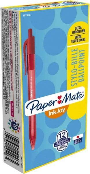 Paper Mate - 1mm Ball Point Retractable Ball Point Pen - Red - Exact Industrial Supply