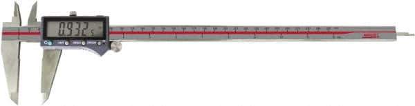 SPI - 0 to 12" Range 0.0005" Resolution, IP54 Electronic Caliper - Stainless Steel with 2-1/2" Stainless Steel Jaws, 0.0015" Accuracy, Wireless Output - Exact Industrial Supply