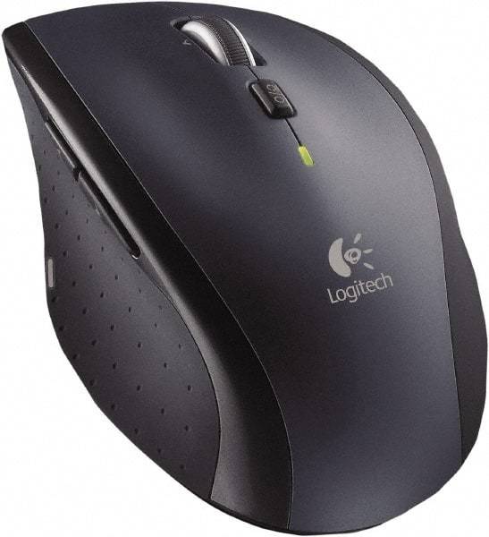 Logitech - Black Wireless Mouse - Use with Mac OS X 10.4 & Later,Windows XP, Vista, 7, 8 - Exact Industrial Supply