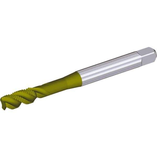 Kennametal - 5/8-11 4 Flute 2B Modified Bottoming Spiral Flute Tap - Cobalt, TiN Finish, 110mm OAL, Right Hand Flute, Right Hand Thread - Exact Industrial Supply