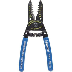 Imperial - 8 to 16 AWG Capacity Wire Stripper/Cutter - 6" OAL, Hardened Steel with Cushion Grip Handle - Exact Industrial Supply