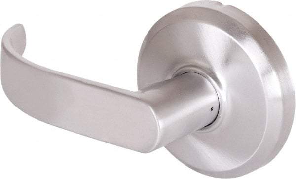 Stanley - Grade 2 Dummy Lever Lockset for 1-3/8 to 2" Thick Doors - 2-3/4" Back Set, Keyless Cylinder, Brass Alloy, Chrome Finish - Exact Industrial Supply
