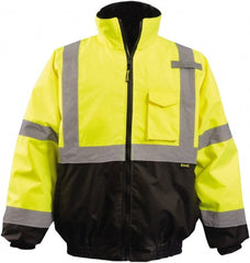 OccuNomix - Size 2XL Hi-Viz Yellow & Black High Visibility Jacket/Coat - Exact Industrial Supply