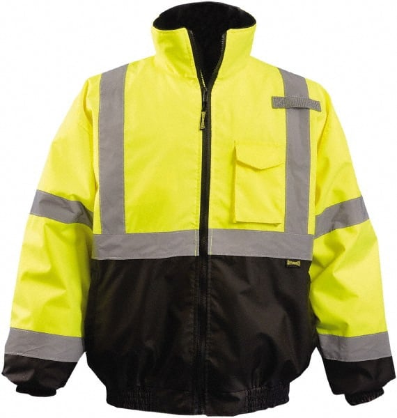 OccuNomix - Size 3XL Hi-Viz Yellow & Black High Visibility Jacket/Coat - Exact Industrial Supply