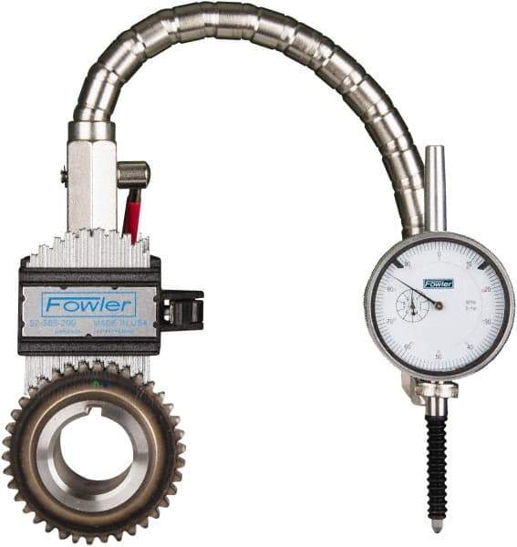 Fowler - 0.001" Graduation, 1" Max Meas, 0-100 Dial Reading, Dial Indicator & Base Kit - 2-1/4" Base Length x 2-1/8" Base Width x 1-3/4" Base Height, 2-1/4" Dial Diam - Exact Industrial Supply