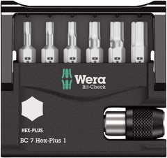 Wera - 1/4" Drive, Hex Metric Screwdriver Bit - 1" OAL - Exact Industrial Supply