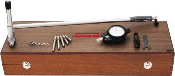 SPI - 6 Anvil, 6 to 10" Dial Bore Gage - 0.0001" Graduation, 16" Gage Depth, Accurate to 0.0003", Carbide Ball - Exact Industrial Supply
