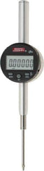 SPI - 0 to 2" Range, 0.00005" Graduation, Electronic Drop Indicator - Flat & Lug Back, Accurate to 0.00025", Inch & Metric System, Digital Display - Exact Industrial Supply