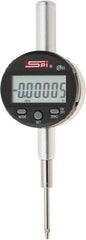 SPI - 0 to 1" Range, 0.00005" Graduation, Electronic Drop Indicator - Flat & Lug Back, Accurate to 0.0002", Inch & Metric System, Digital Display - Exact Industrial Supply