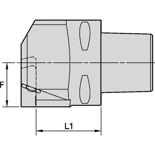 Kennametal - EG-P-GUP, EG-U-GUN, EG-U-GUP, ER-P-GUP, ER-U-GUN, ER-U-GUP Insert, 57mm Head Length, Modular Grooving Blade Holder Head - Left Hand Cut, System Size PSC80, Through Coolant, Series Beyond Evolution - Exact Industrial Supply