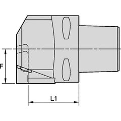 Kennametal - EG-P-GUP, EG-U-GUN, EG-U-GUP, ER-P-GUP, ER-U-GUN, ER-U-GUP Insert, 57mm Head Length, Modular Grooving Blade Holder Head - Right Hand Cut, System Size PSC80, Through Coolant, Series Beyond Evolution - Exact Industrial Supply