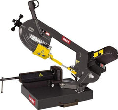 Dake - 8 x 5" Max Capacity, Manual Geared Head Horizontal Bandsaw - 262 & 196 SFPM Blade Speed, 110 Volts, 45°, 2 hp, 1 Phase - Exact Industrial Supply