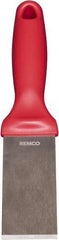 Remco - Stiff Stainless Steel Beveled Scraper - 1-1/2" Blade Width x 3-1/2" Blade Length, 5-13/32" Long Ergonomic Polypropylene Handle - Exact Industrial Supply