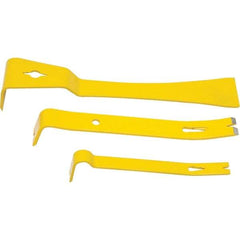 Stanley - 3 Piece Pry Bar Set - Includes 5, 7 & 9" Lengths - Exact Industrial Supply