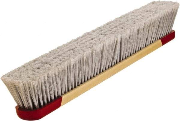 Harper Brush - 24" Smooth Surface Synthetic Push Broom - 3" Bristle Length, Plastic Block, Bolt-On Handle Connection, Handle Included - Exact Industrial Supply