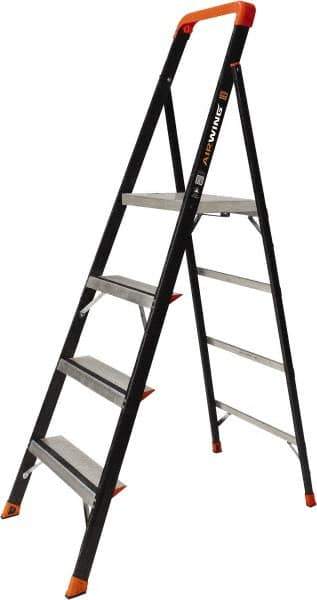 Little Giant Ladder - 4 Steps, 6' High, Type IAA Rating, Fiberglass Step Ladder - 375 Lb Load Capacity, 23-1/2" Base Width - Exact Industrial Supply