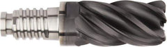 Kennametal - 1" Diam, 1-1/2" LOC, 5 Flute, 0.02" Corner Chamfer End Mill Head - Solid Carbide, AlTiN Finish, Duo-Lock 25 Connection, Spiral Flute, 37 & 39° Helix - Exact Industrial Supply
