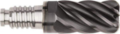 Kennametal - 16mm Diam, 24mm LOC, 6 Flute, 0.0787" Corner Radius End Mill Head - Solid Carbide, AlTiN Finish, Duo-Lock 16 Connection, Spiral Flute, 37 & 39° Helix, Centercutting - Exact Industrial Supply