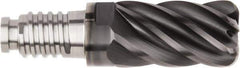 Kennametal - 20mm Diam, 30mm LOC, 6 Flute, 0.1181" Corner Radius End Mill Head - Solid Carbide, AlTiN Finish, Duo-Lock 20 Connection, Spiral Flute, 37 & 39° Helix, Centercutting - Exact Industrial Supply