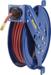 CoxReels - 19" Long x 10-1/2" Wide x 22" High, 1/4" ID, Spring Retractable Welding Hose Reel - 75' Hose Length, 200 psi Working Pressure, Hose Included - Exact Industrial Supply