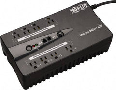 Tripp-Lite - 15 Amp, 550 VA, Flat Pack Mount Standby Backup Uninterruptible Power Supply - Backup 3-1/2 min with Full Load & 12 min with Half Load, 120 VAC Input & Output, 300 Watt Output, 1 Phases, 6 Outlets - Exact Industrial Supply
