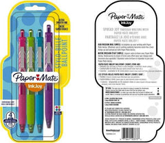 Paper Mate - 1mm Ball Point Retractable Ball Point Pen - Pink, Lime, Turquoise & Purple - Exact Industrial Supply