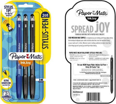 Paper Mate - 1mm Ball Point Ball Point Pen with Stylus - Black & Blue - Exact Industrial Supply