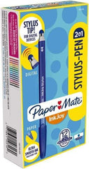 Paper Mate - 1mm Ball Point Ball Point Pen with Stylus - Blue - Exact Industrial Supply