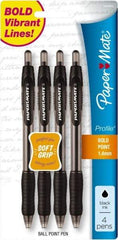 Paper Mate - 1mm Ball Point Retractable Ball Point Pen - Black - Exact Industrial Supply