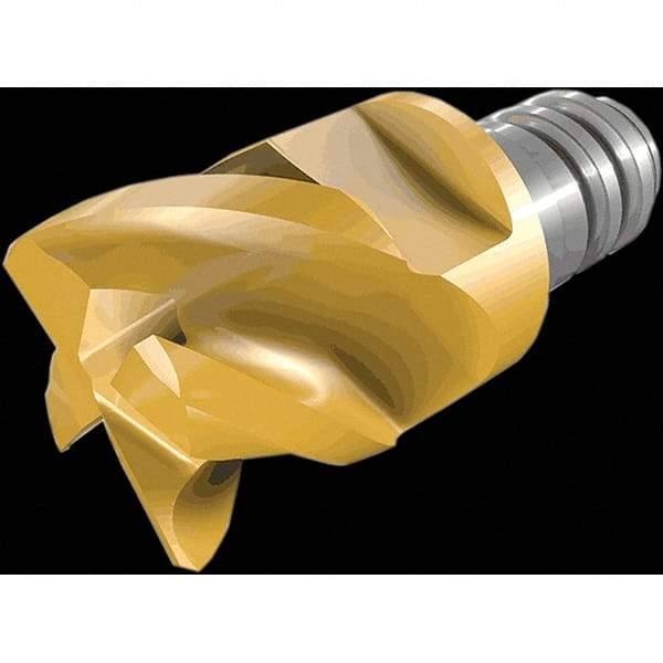 Iscar - MM EC-H CF Grade IC908 Carbide End Milling Tip Insert - TiAlN Finish, 4 Flutes, 5/8" Cutting Diam, 0.488" Depth of Cut, 0.81" Extension, 46/48° Helix - Exact Industrial Supply