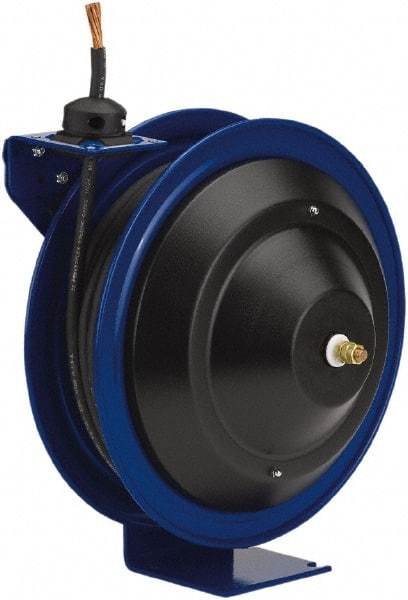 CoxReels - 2/0 x 50' Cable, 450 Amp, 600 Volt Welding Cable Reel - 18-1/4" Overall Height x 11" Overall Width x 17-1/4" Overall Depth, Cable Included - Exact Industrial Supply