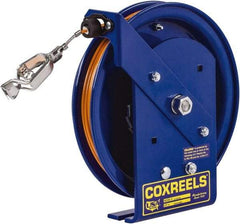 CoxReels - 5/32 Inch x 75 Ft. Stranded Cable Grounding Reel - Spring Driven Reel, Galvanized Steel Cable - Exact Industrial Supply