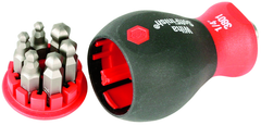 7 Piece - Stubby SoftFinish® Grip Bit Holder Set -- 1/8; 9/64; 5/32; 3/16; 7/32; & 1/4 Bits - Ball End Hex Bits - Exact Industrial Supply