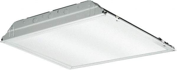 Lithonia Lighting - 0 Lamps, 39.6 Watts, 3,883 Lumens, 2' x 2', LED Lamp Troffer - 120/277 Volt, Dimmable, Acrylic Diffuser, Steel Troffer - Exact Industrial Supply