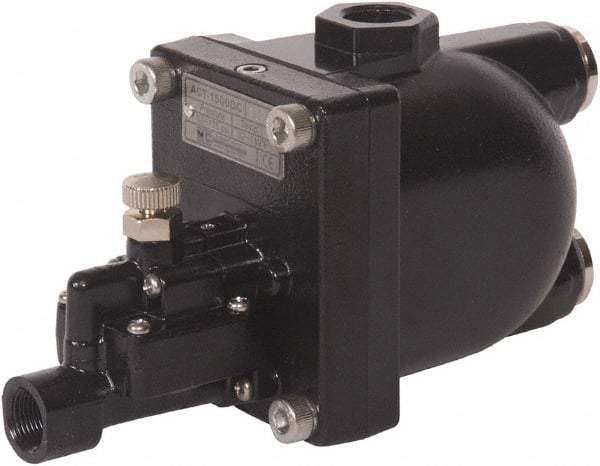 PRO-SOURCE - 1/2" Inlet, Zero Air Loss Condensate Drain Valve - 3/8" NPT Outlet, 87 to 175 psi - Exact Industrial Supply