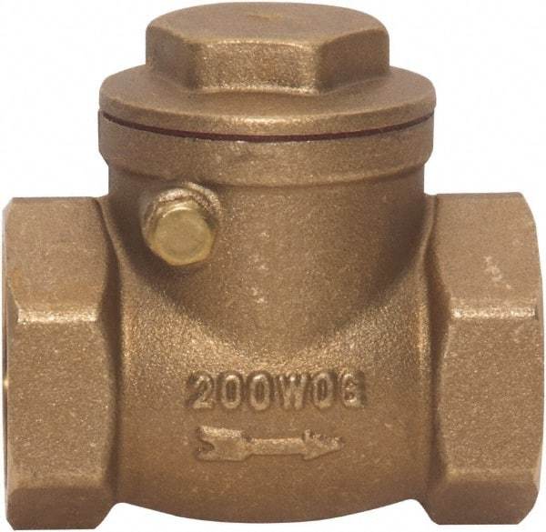 Value Collection - 1-1/2" Brass Check Valve - Check Swing, FNPT x FNPT, 200 WOG - Exact Industrial Supply