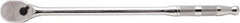 Proto - 1/4" Drive Pear Head Ratchet - Full Polish Chrome Finish, 9" OAL, 90 Gear Teeth, Long Handle, Reversible Flex Head - Exact Industrial Supply